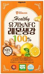Органический сок лимона и имбиря прямого отжима (NFC) 100%